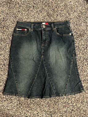 Tommy Hilfiger Dark Blue Denim Midi Skirt